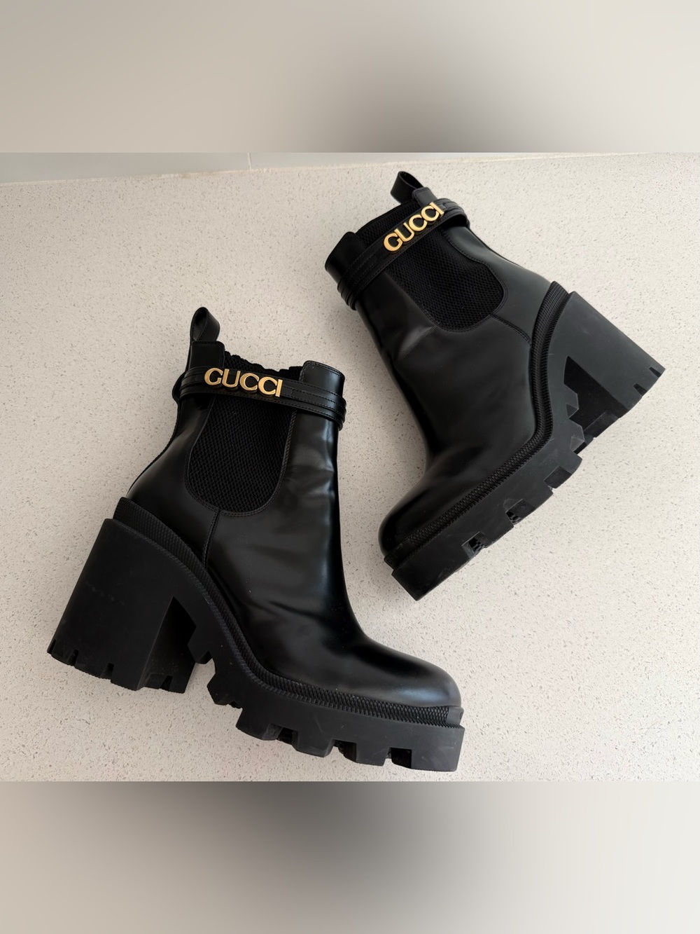 Gucci Trip Chelsea Boot Logo Strap Size EU 40 US 10 - Picture 5 of 9